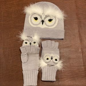 Kate spade owl hat and gloves